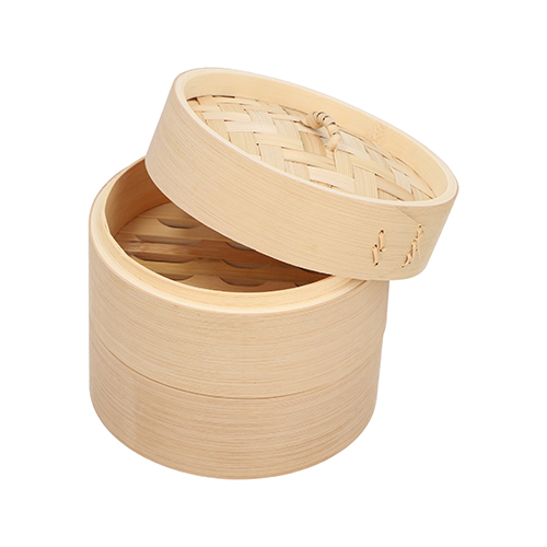 PAPSTAR Dampfgarer Bambus "ASIA" Ø 15 cm, 13,5 cm 3-teilig, 16 x 1 Stück