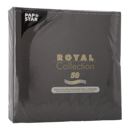 PAPSTAR Servietten "ROYAL Collection" 1/4-Falz 40 cm x 40 cm tiefschwarz, 5 x 50 Stück
