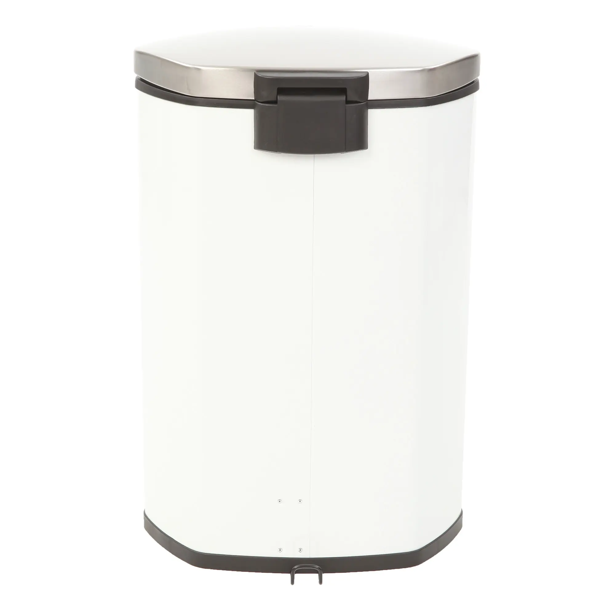 EKO Shell Bin Recycling Tretabfallbehälter 2x22 Liter, halbrunder Edelstahl-Pedalmülleimer mit 2 Inneneimern für Mülltrennung, Art.-Nr. 4156