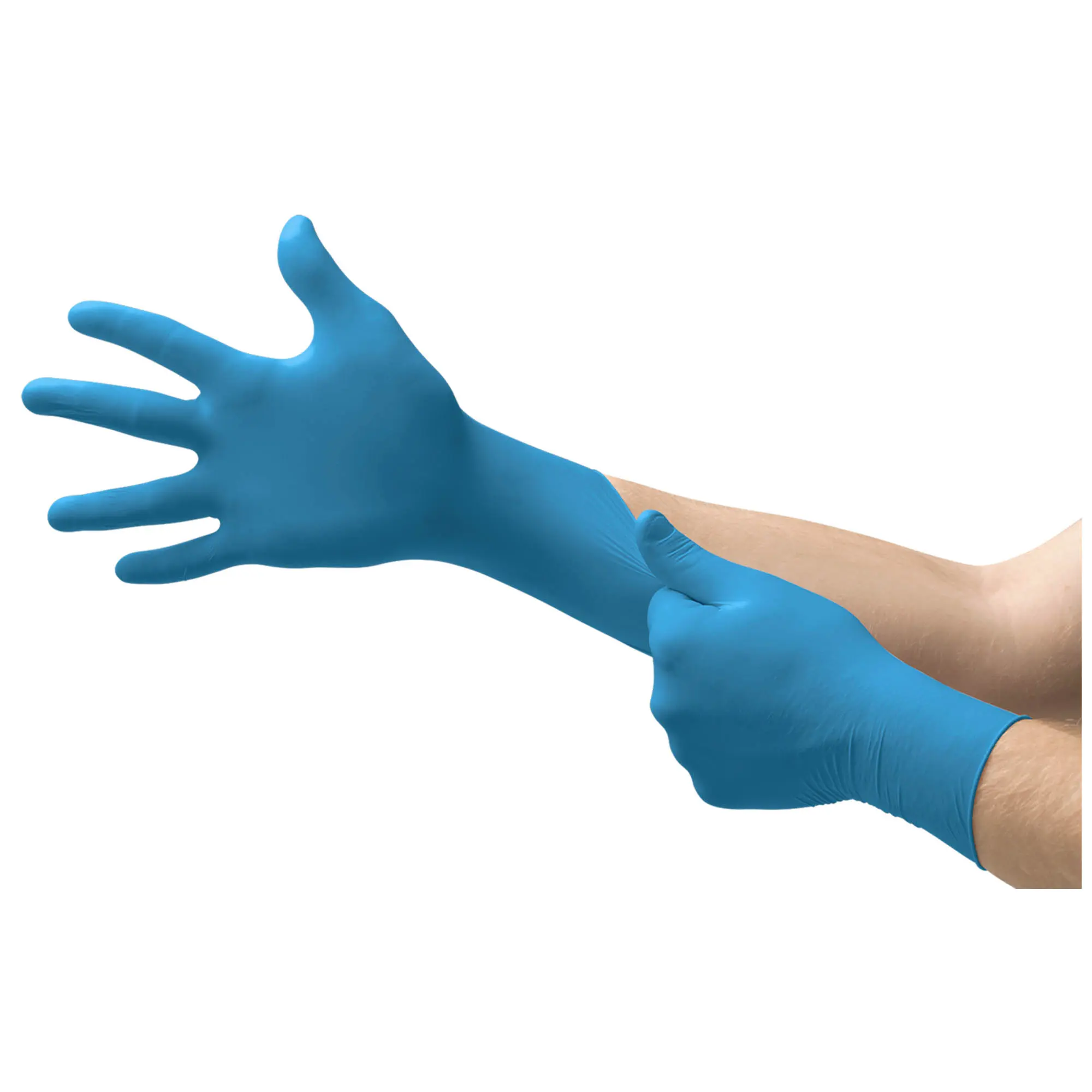 Ansell TouchNTuff 92-670 Nitrilhandschuhe hellblau puderfrei, texturierte Fingerspitzen für sicheren Griff und hohen Tragekomfort, VE 1000 Stück, Art.-Nr. 92-670