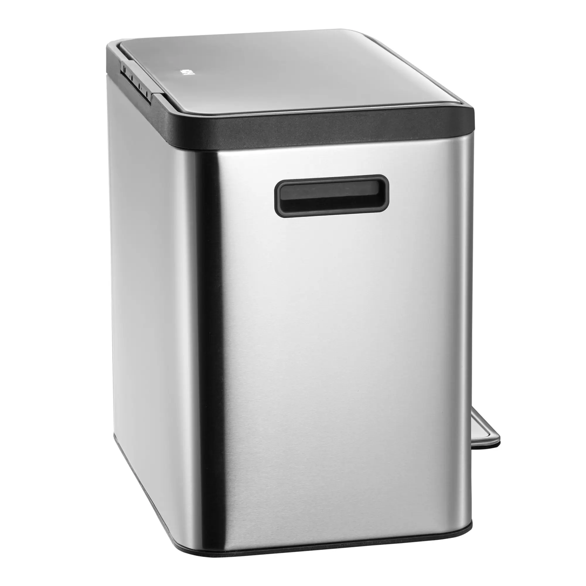 EKO EcoCasa Tretmülleimer Edelstahl 30 Liter mit Fußpedal, herausnehmbarem Inneneimer und matt gebürsteter Anti-Fingerprint-Oberfläche