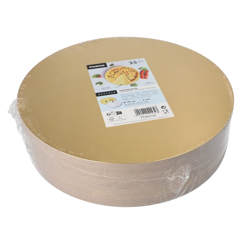Starpak Tortenplatten rund Ø 30 cm, 0,3 cm gold/silber, 2 x 25 Stück