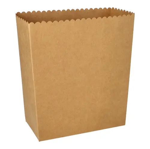 PAPSTAR Popcorn-Boxen Pappe "pure" eckig 2400 ml, 19,2 x 15,8 x 8 cm, braun, große FSC-Popcorntüte für Events, Artikelnummer 89263