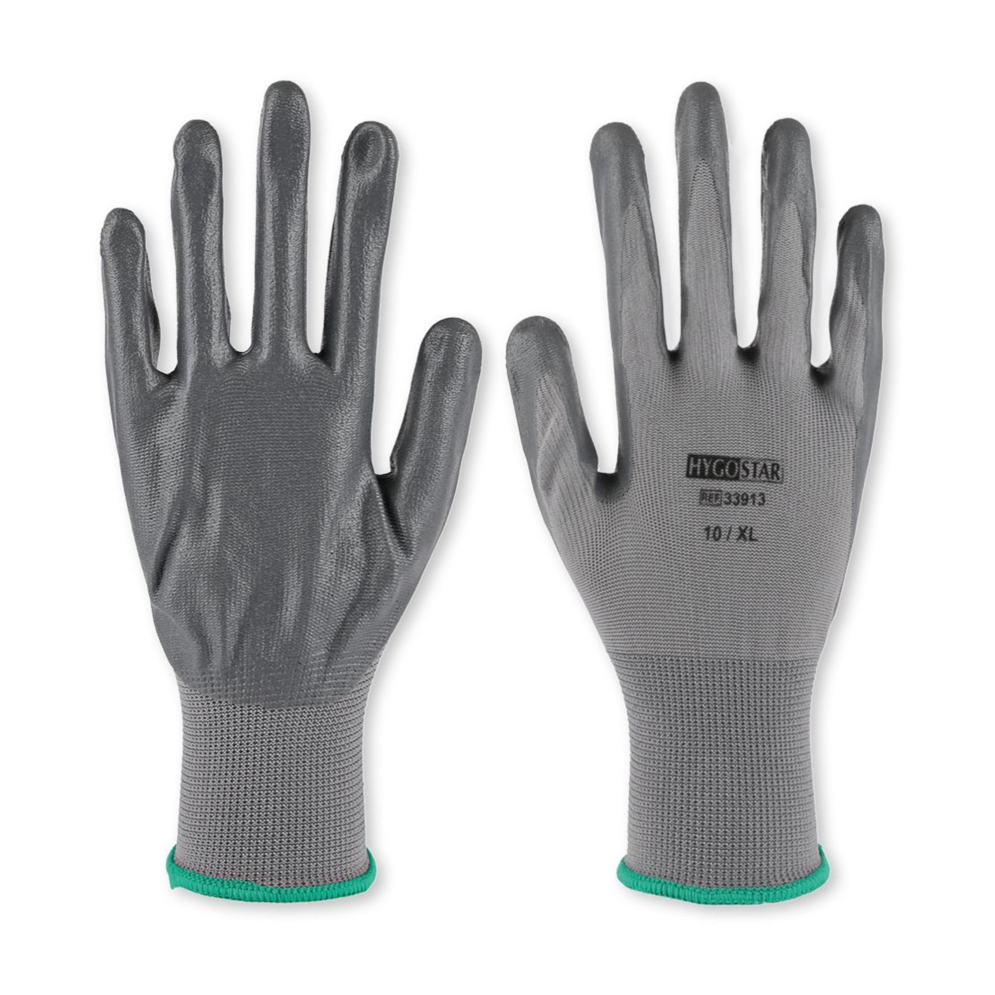 Hygostar Craft Feinstrickhandschuhe mit Nitril-Beschichtung grau, VE 120 Paar