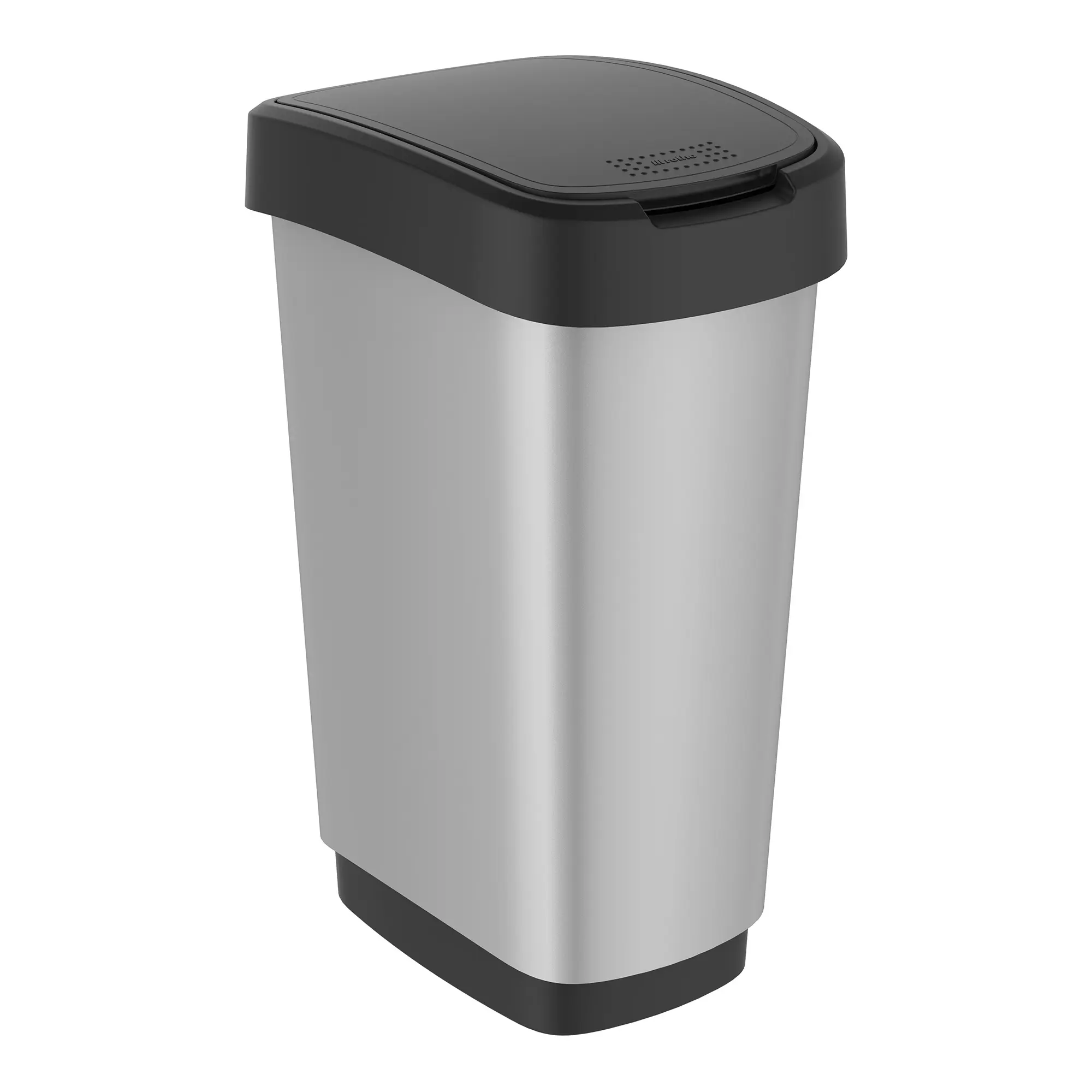 RothoPro Twist Abfallbehälter 50 Liter silber/schwarz 59146489_1