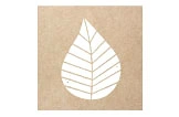 Wandbild Blatt-Motiv in Tropfenform, weißes Blatt auf naturbraunem Hintergrund, Art.-Nr. 1001