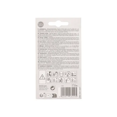 PAPSTAR Zahlenkerze mit Halter 7 cm silber "8" aus Paraffin, raucharmer Abbrand, ideal für Torten, Kuchen, Geburtstage und Jubiläen, Artikel 37169