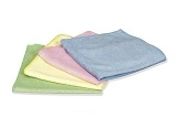 Mikrofasertücher Set, 4 Stück in Grün, Gelb, Rosa und Blau für streifenfreie Reinigung im Haushalt