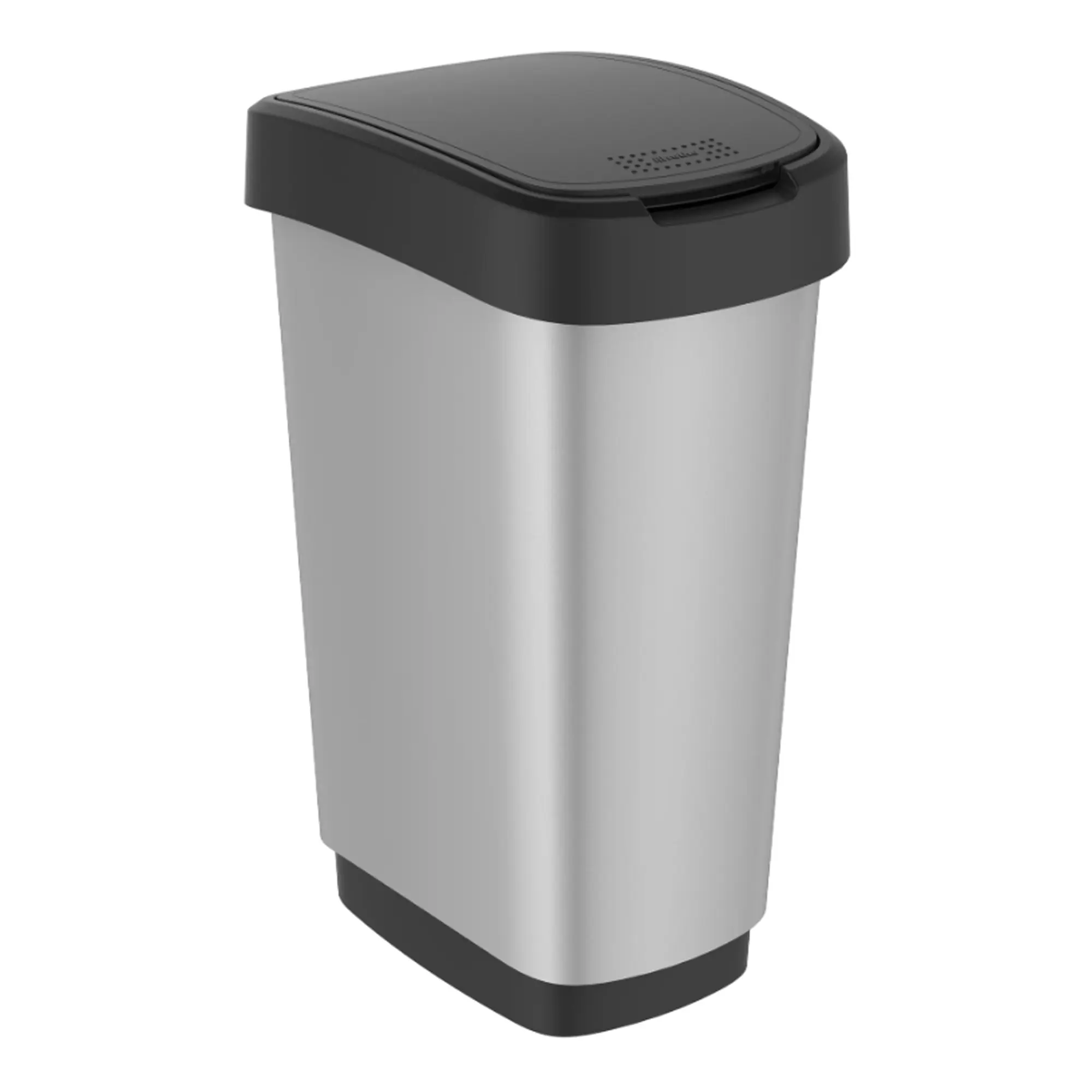 RothoPro Twist Abfallbehälter 25 Liter silber/schwarz 59146502_1