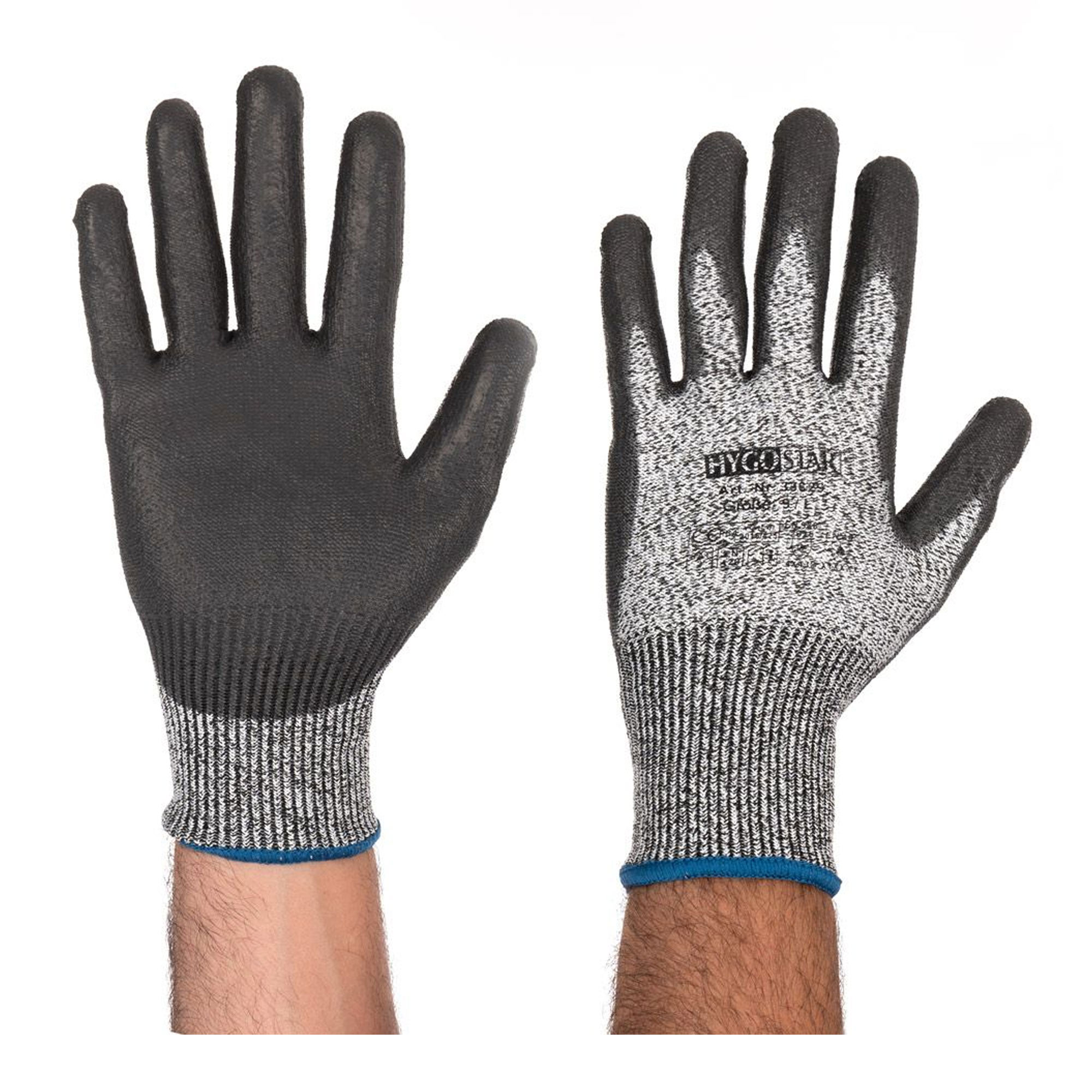 Hygostar Cut Safe Schnittschutzhandschuhe mit Polyurethan-Beschichtung grau/schwarz, VE 100 Paar