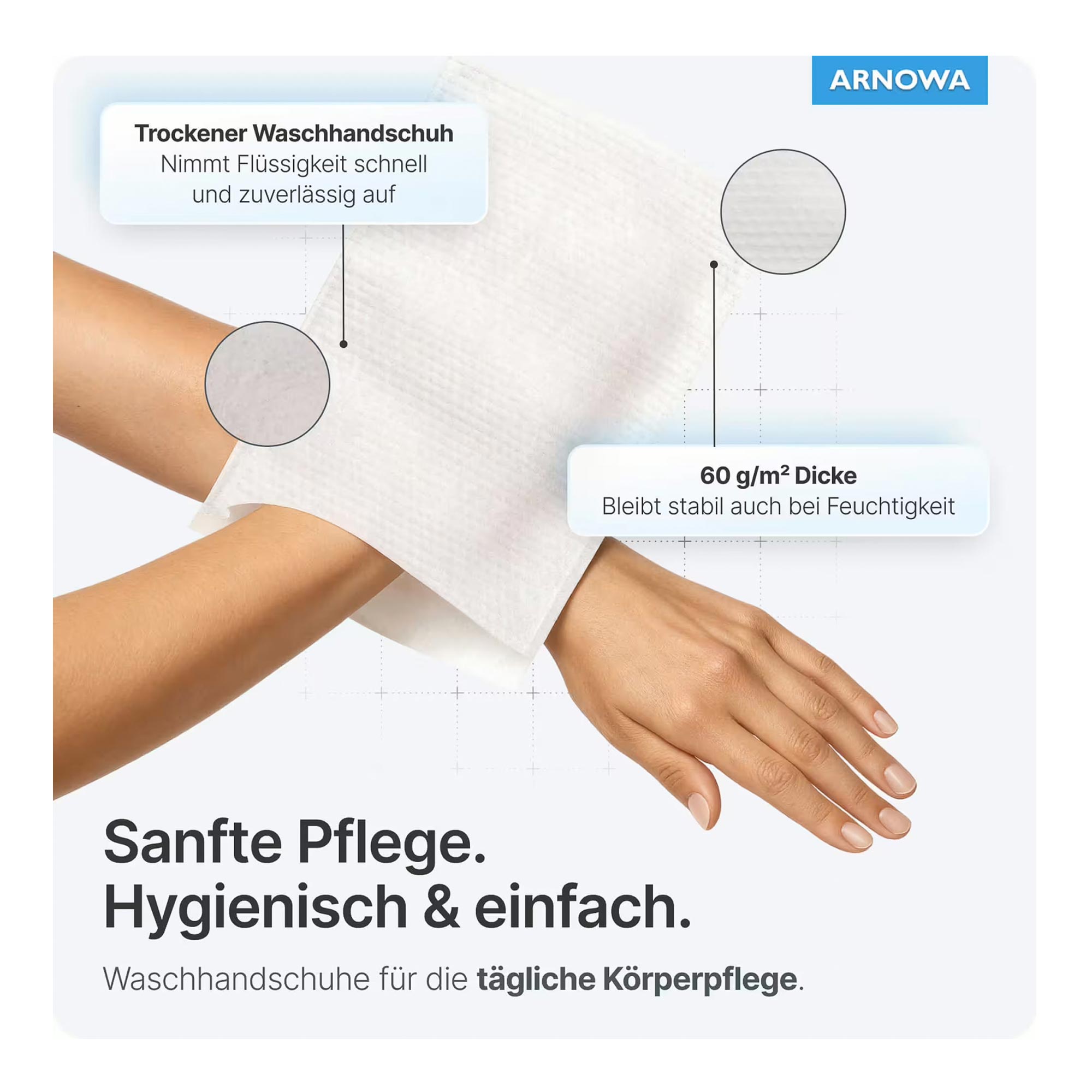 ARNOMED Einmalwaschhandschuhe Molton