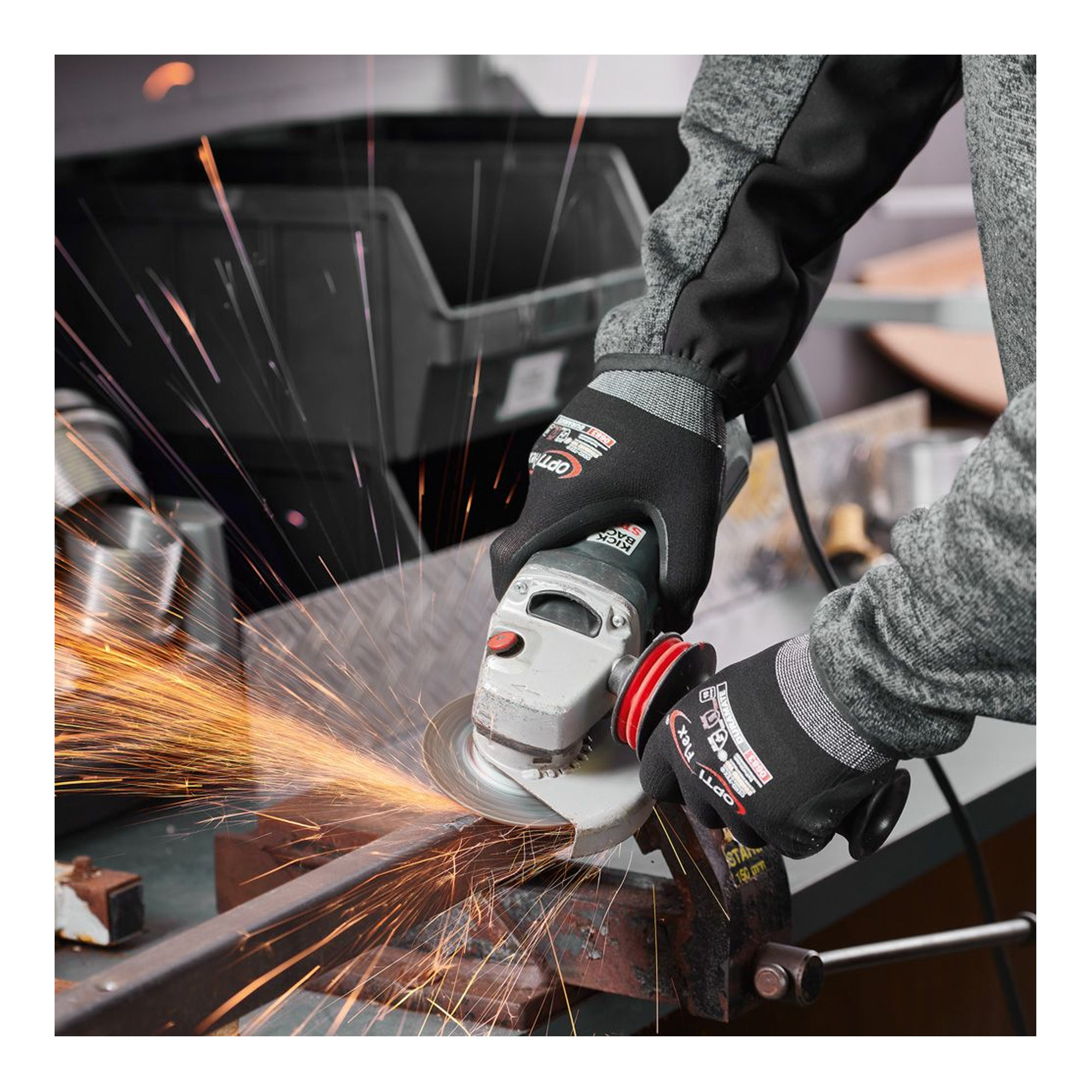 Optiflex Duramate 0683 Feinstrickhandschuhe mit Nitrilschaum und PU-Beschichtung schwarz, VE 144 Paar