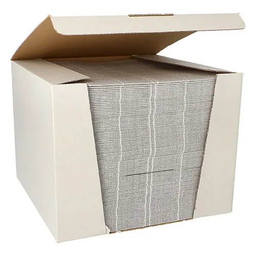 PAPSTAR Servietten "ROYAL Collection" 1/4-Falz 40 x 40 cm grau Kitchen Craft, 100 Stück im geöffneten, lebensmittelgeeigneten Spenderkarton aus Tissue in Stoffoptik