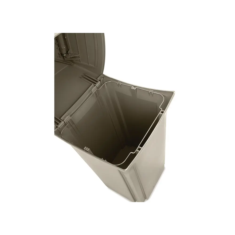 Rubbermaid Ranger Abfallbehälter 132 Liter mit 2 Einwurfklappen aus Polyethylen in Schwarz für stark frequentierte Bereiche