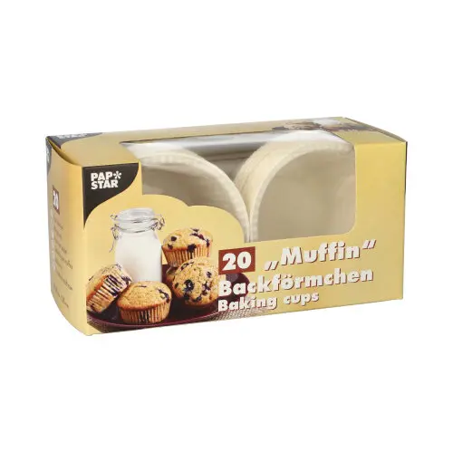 PAPSTAR 20 Muffins-Backförmchen Ø 5 cm, 3,5 cm weiß