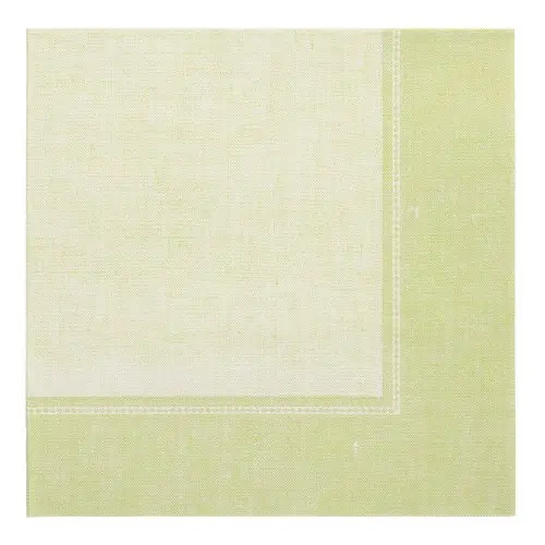 PAPSTAR Servietten "ROYAL Collection" 1/4-Falz 40 x 40 cm hellgrün "Linum" aus stoffähnlichem Premium-Tissue, FSC-zertifiziert, 8 x 20 Stück