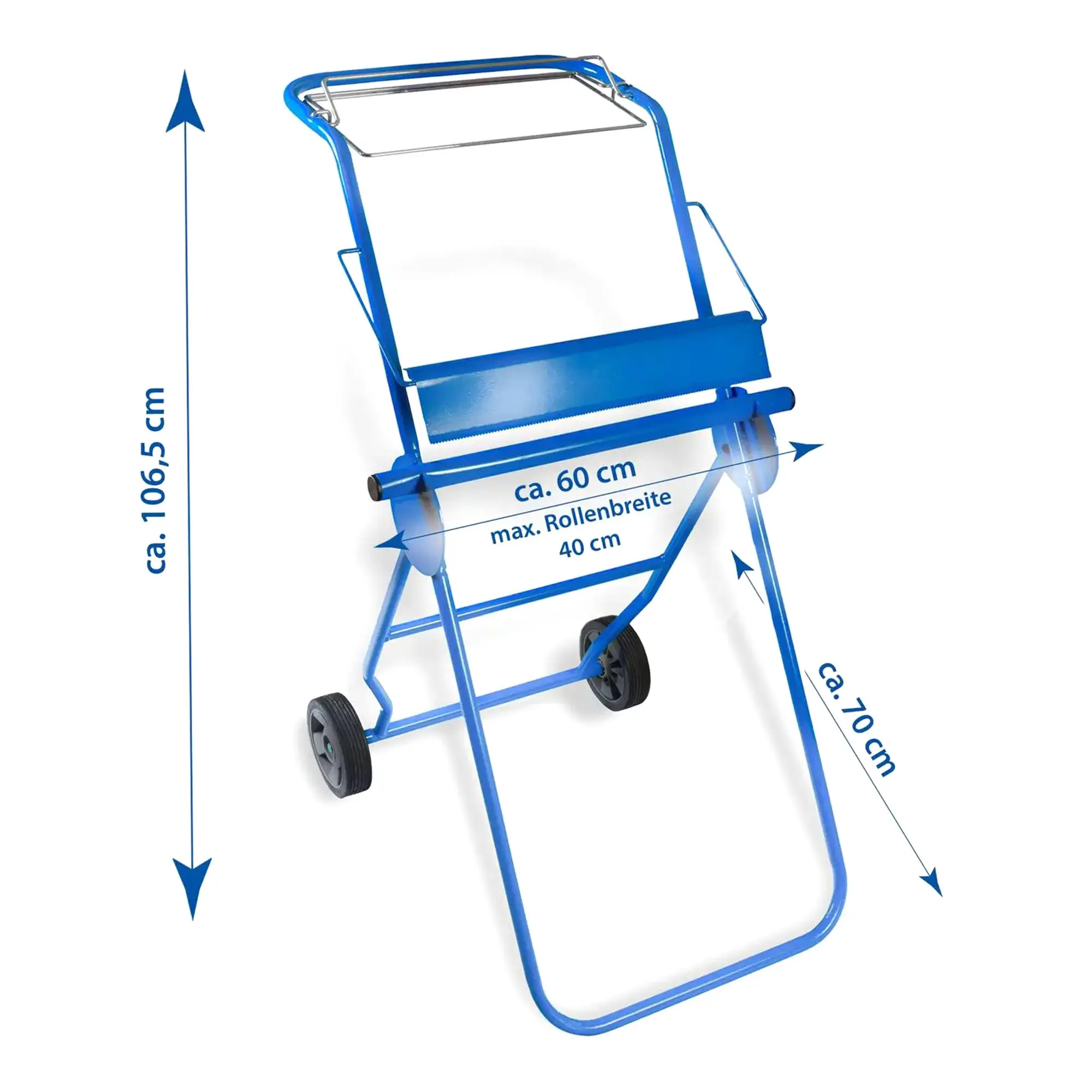 SEMYtop Putzrollen-Spender, Bodenständer, Metall "all in one" mit Müllsackhalterung