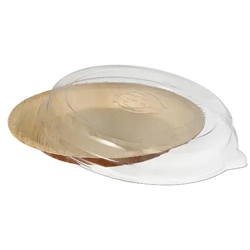 Starpak Teller Palmblatt rund 500 ml Ø 23 cm, 5,3 cm mit rPET Deckel Kombipack von PAPSTAR, nachhaltiges ToGo-Einweggeschirr aus Palmblatt, Art.-Nr. 88996