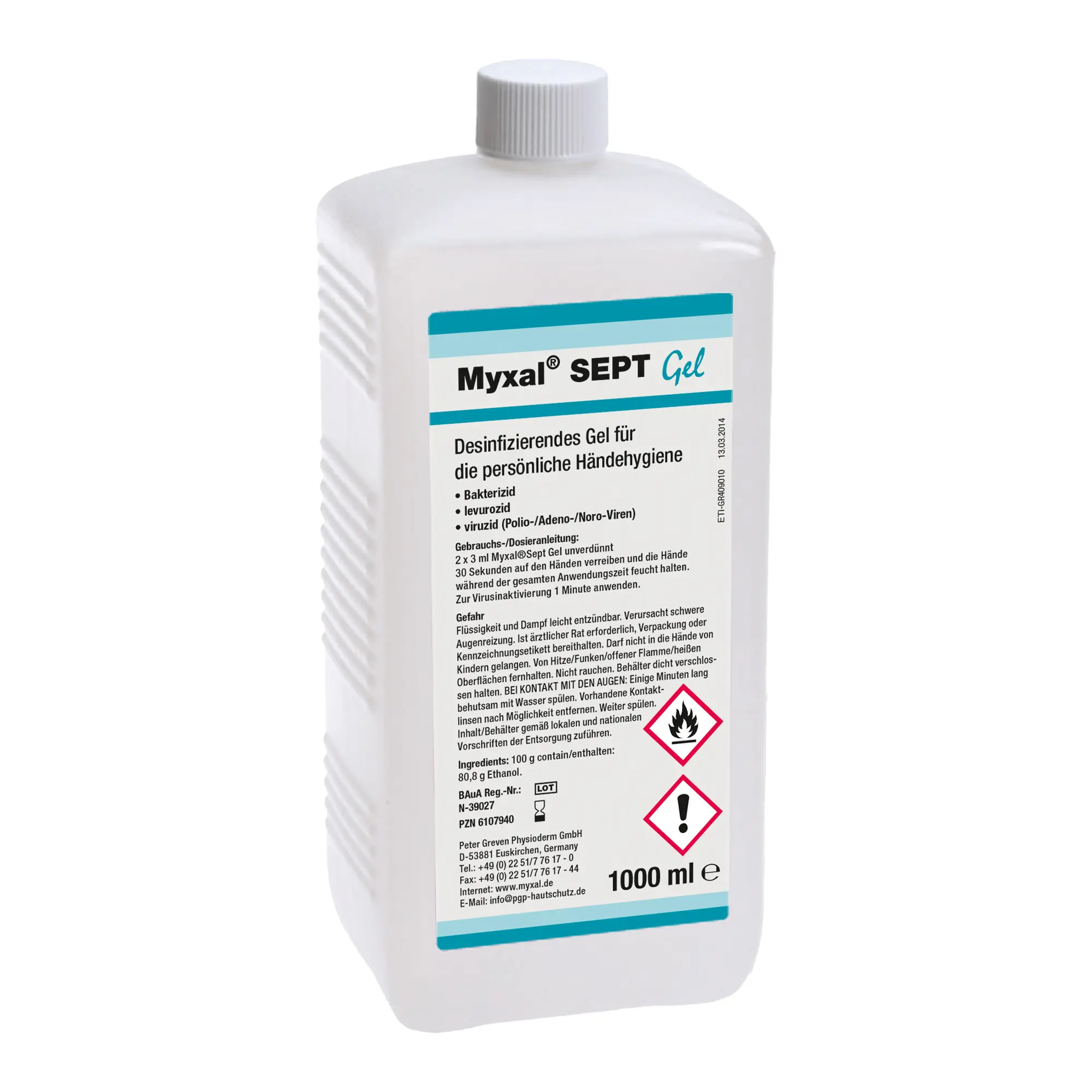 Myxal Sept-Gel Händedesinfektionsgel  1 Liter Euro-Flasche 13743003_1