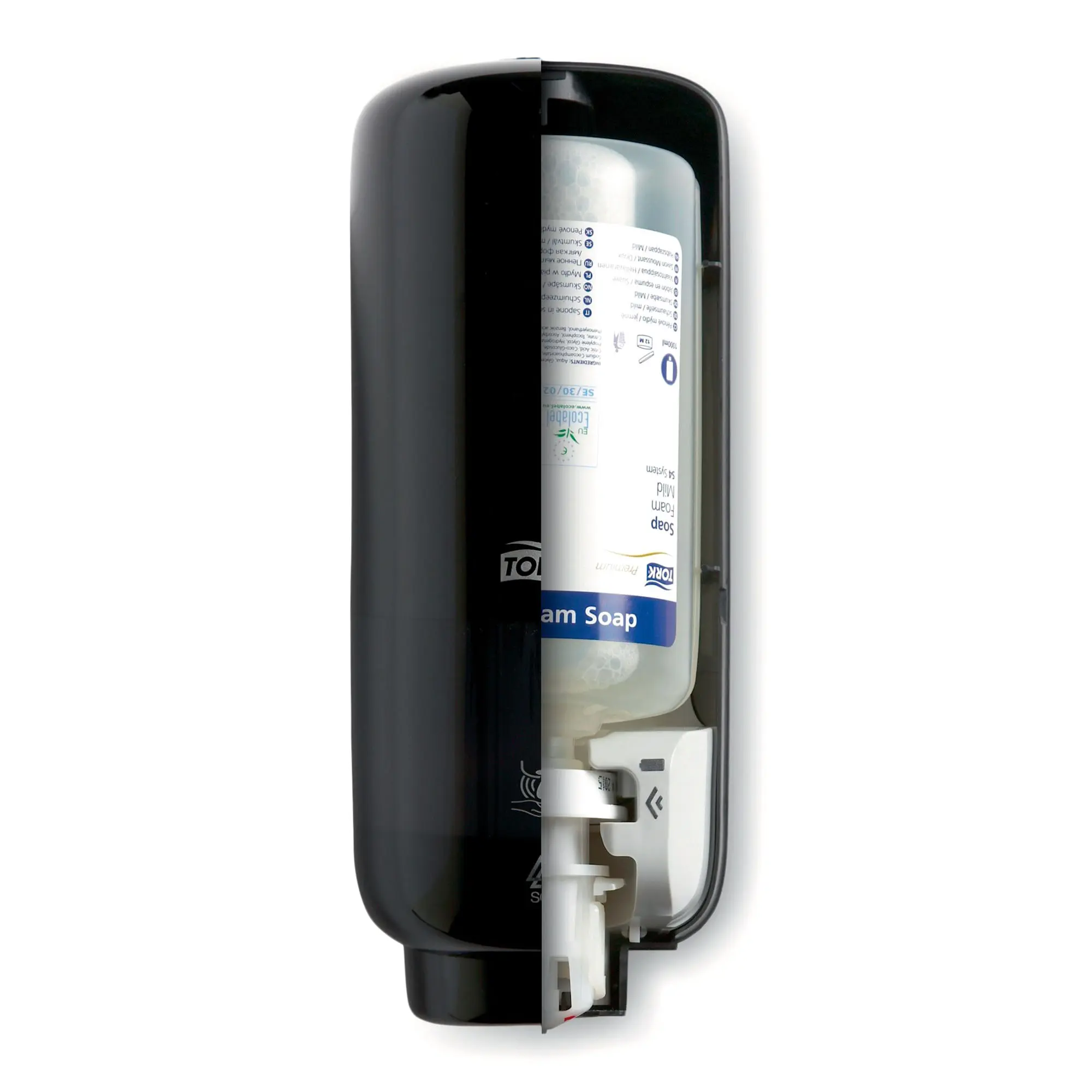 Tork Elevation Hautpflege Spender mit Intuition Sensor S4 1000 ml in Schwarz, berührungslos mit Intuition Sensor für Flüssig- und Schaumseife sowie Desinfektion, Artikel 561608