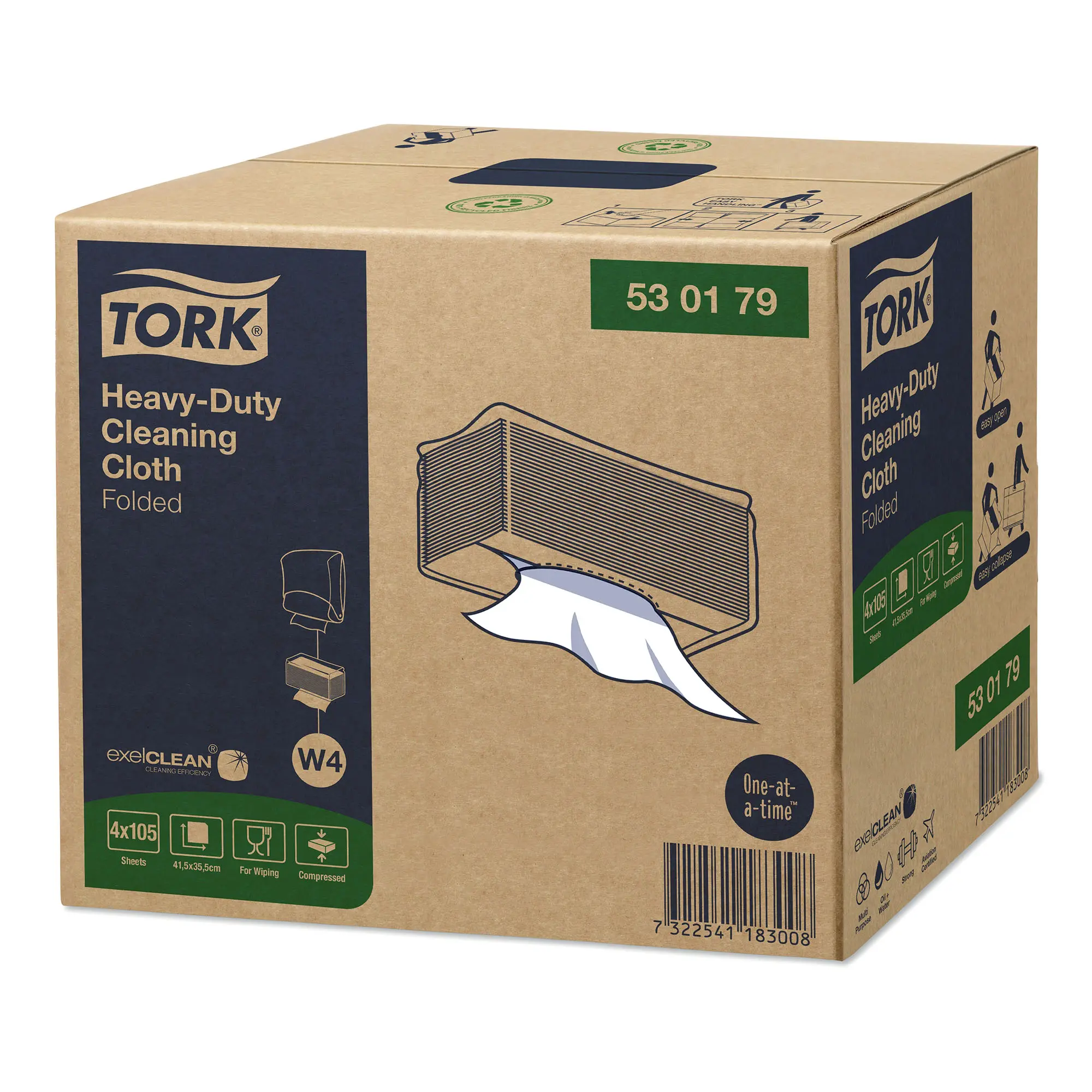 Tork 530179 Premium extra starke Reinigungstücher W4 weiß, 1-lagig, 35,5 x 41,5 cm, 420 Tücher
