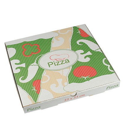 PAPSTAR 100 Pizzakartons, Cellulose "pure" eckig 33 cm x 33 cm x 3 cm