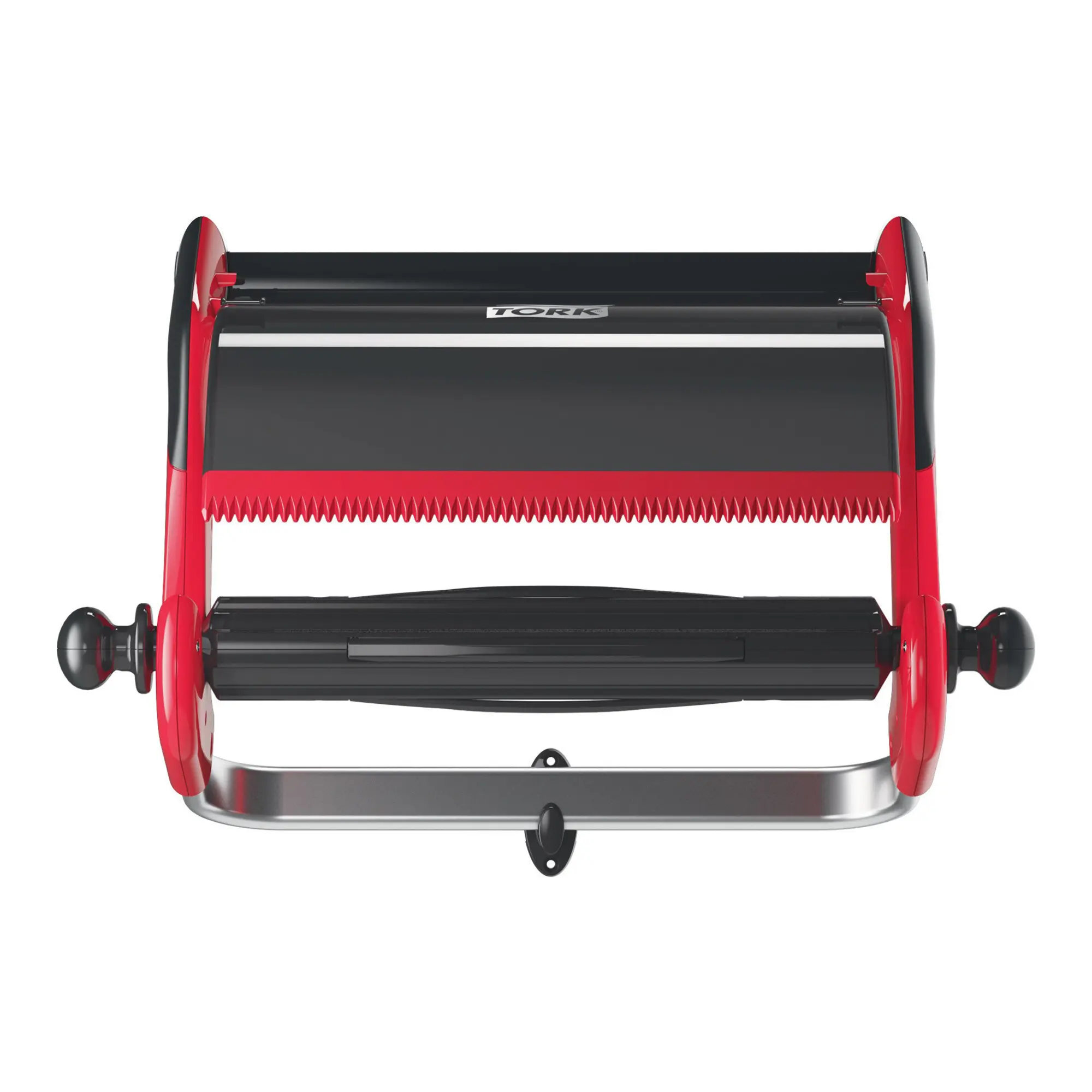 Tork Performance Wandhalterung W1 Wandspender für W1 Putztuchrollen, robuste rot-schwarze Halterung mit Abreißkante, Artikel 652100 652108