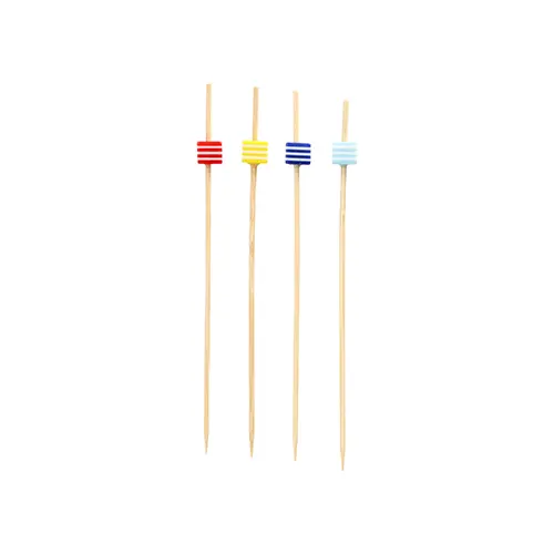 PAPSTAR Fingerfood - Picker 12 cm "Cube", 15 x 40 Stück, bunte Bambus-Picker mit farbigen Würfeln für Fingerfood, Partyhäppchen und Buffet