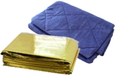 Rettungsdecke und blaue Thermodecke für Erste Hilfe, ideal zur Wärmeisolation und Notfallausrüstung, Artikelnummer 12345