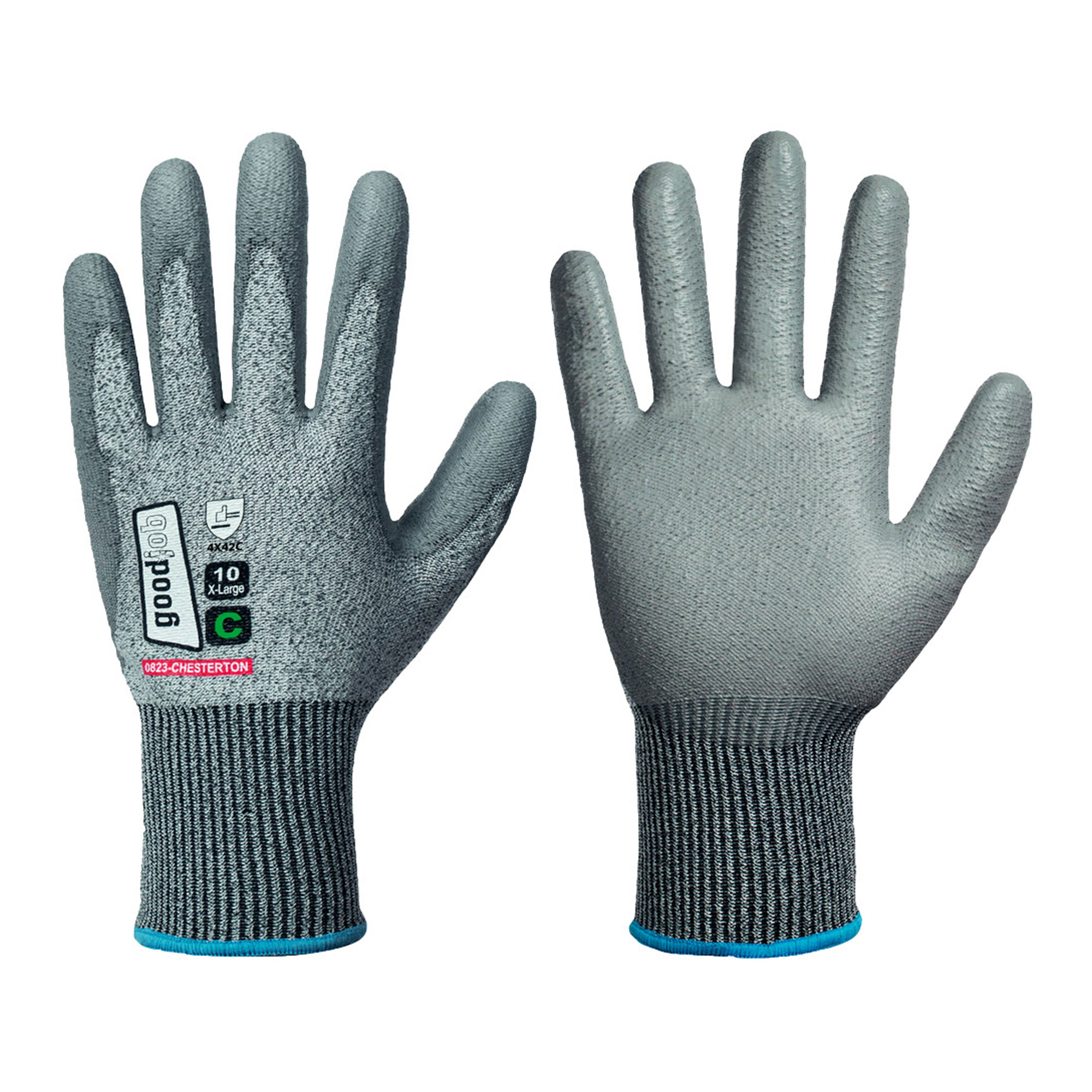 Goodjob Chesterton 0823 Schnittschutzhandschuhe mit Polyurethan-Beschichtung grau, VE 60 Paar