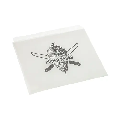 PAPSTAR Döner-Kebab-Tüten 16 cm x 16 cm weiß aus Kraftpapier, zwei Seiten offen, ideal für Döner-Imbiss, Artikel 88956