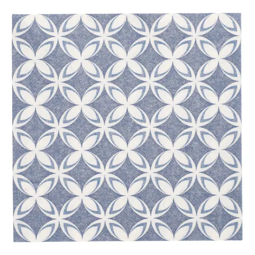 PAPSTAR Servietten ROYAL Collection Delft 1/4-Falz 40 x 40 cm, blaue stoffähnliche Premium-Tissue Serviette mit abstraktem Blumenmuster, 8 x 20 Stück, FSC zertifiziert, Artikel 37291