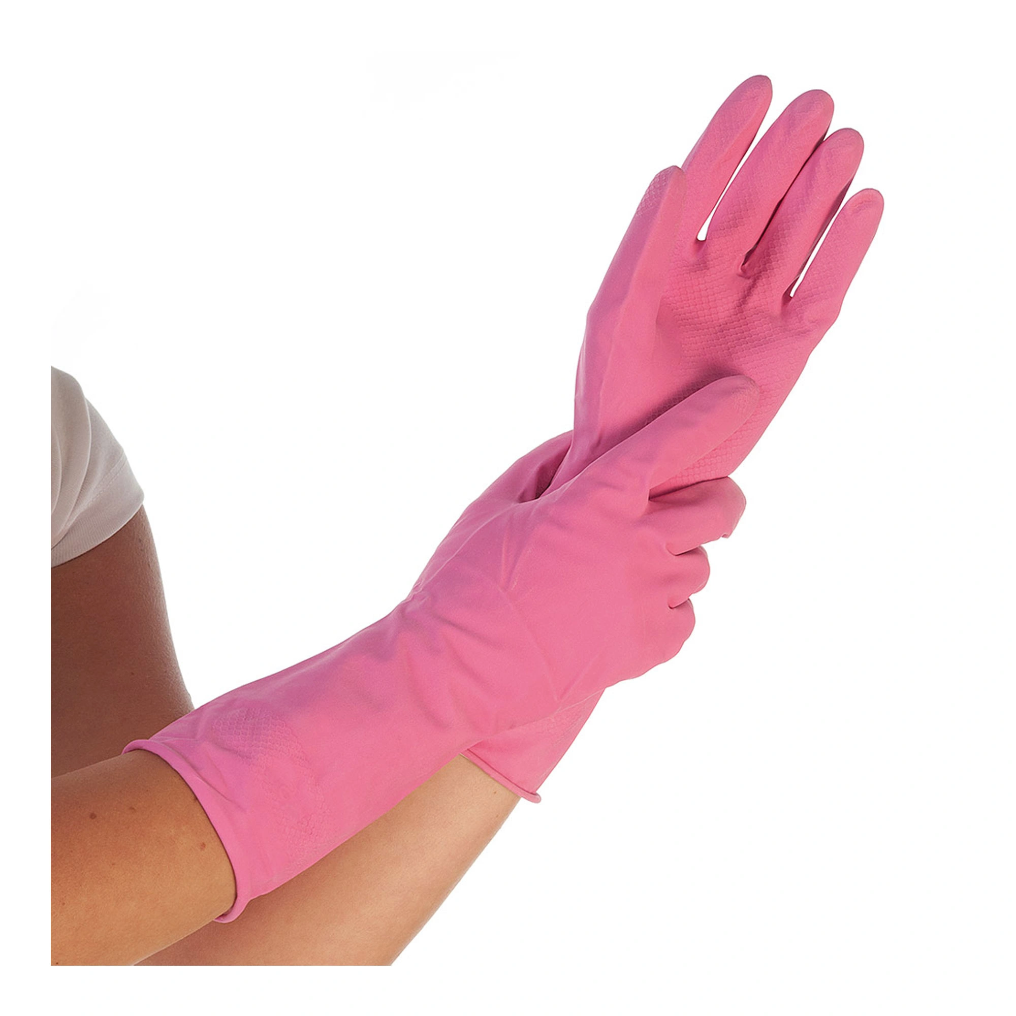 Hygostar Bettina Latex Haushaltshandschuhe pink, VE 144 Paar