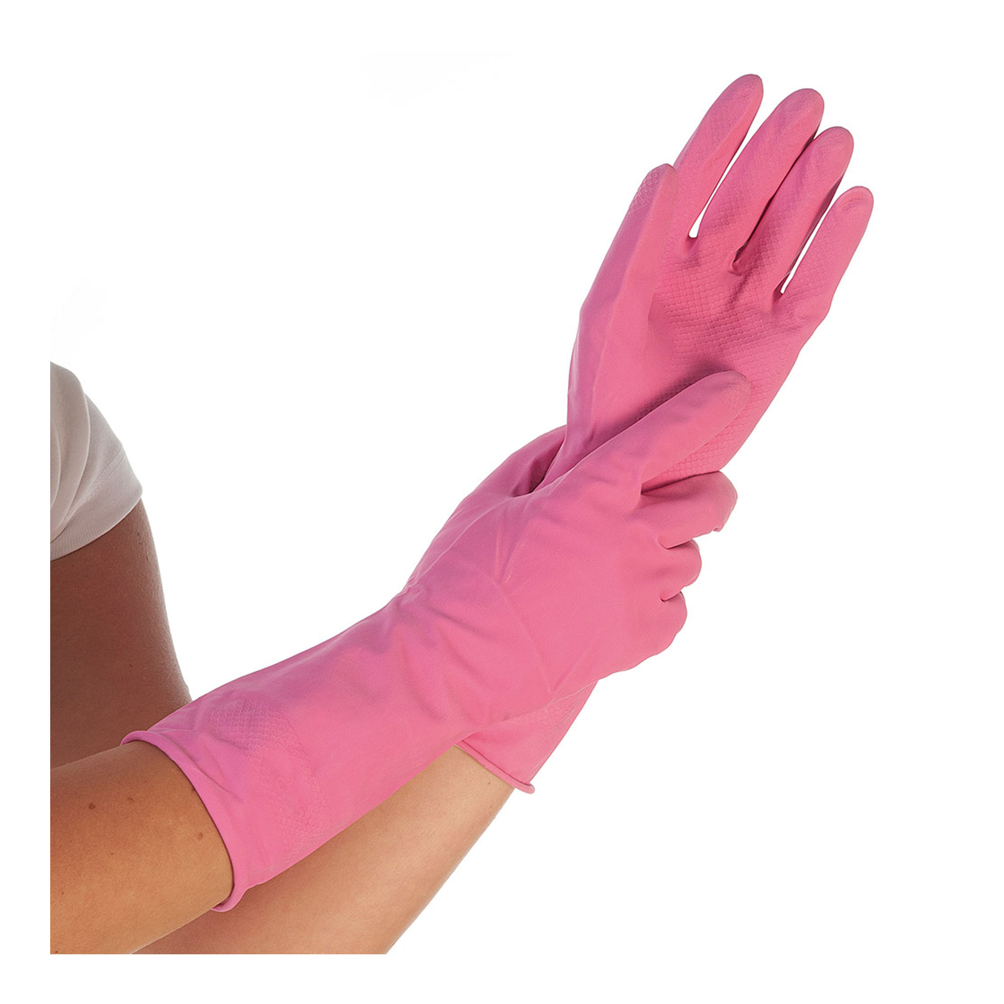 Hygostar Bettina Latex Haushaltshandschuhe Latex pink, VE 144 Paar