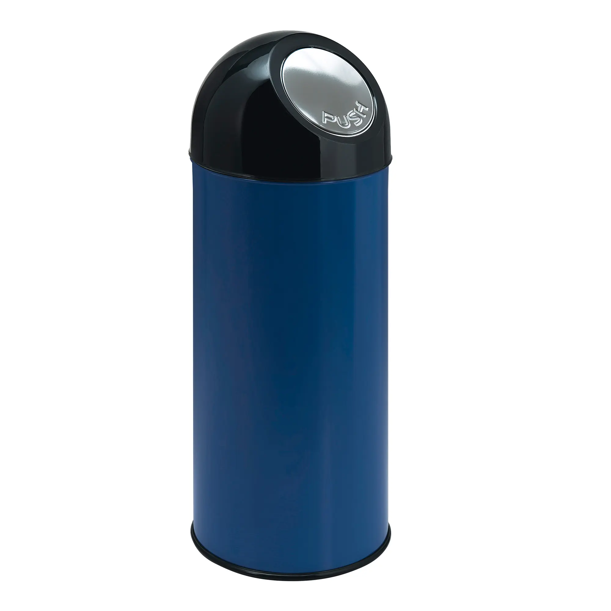 V-Part Abfallbehälter Edelstahl-Pushklappe 55 Liter blau/schwarz 31035793_1