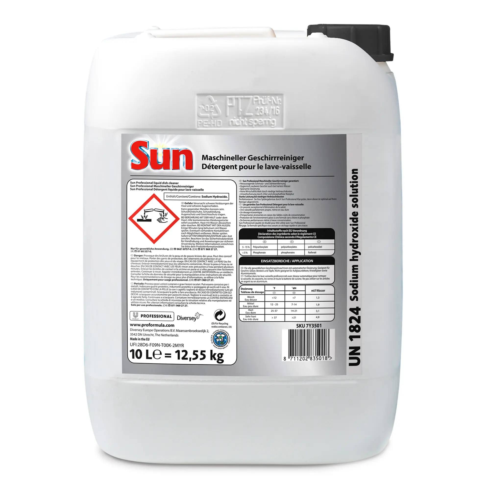SUN Professional flüssiger Geschirr-Reiniger 10 Liter Kanister 7Y3501