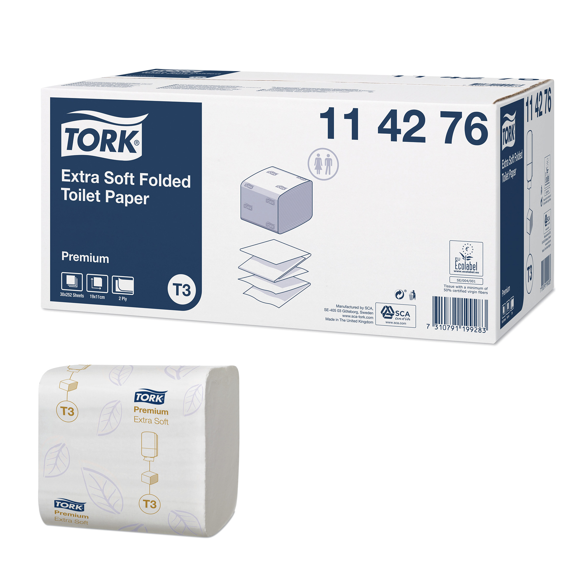 Tork Premium Toilettenpapier Einzelblatt 7560 Blatt 114276_1