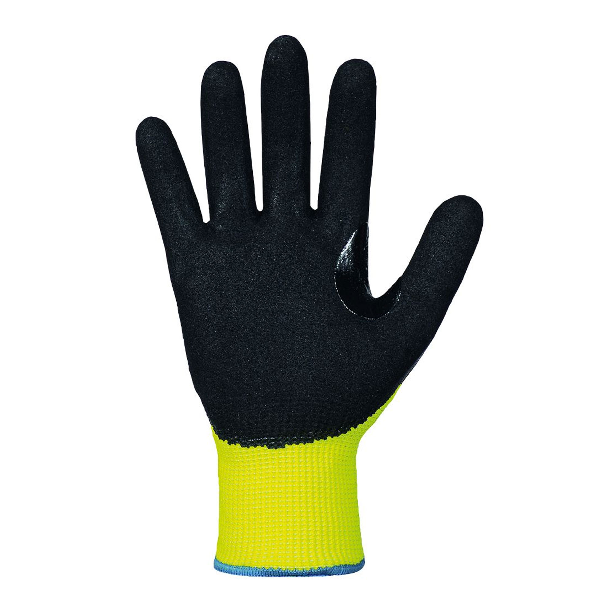 Stronghand Neon Cut 0841 Schnittschutzhandschuhe mit Nitrilschaum-Beschichtung gelb/schwarz, VE 60 Paar
