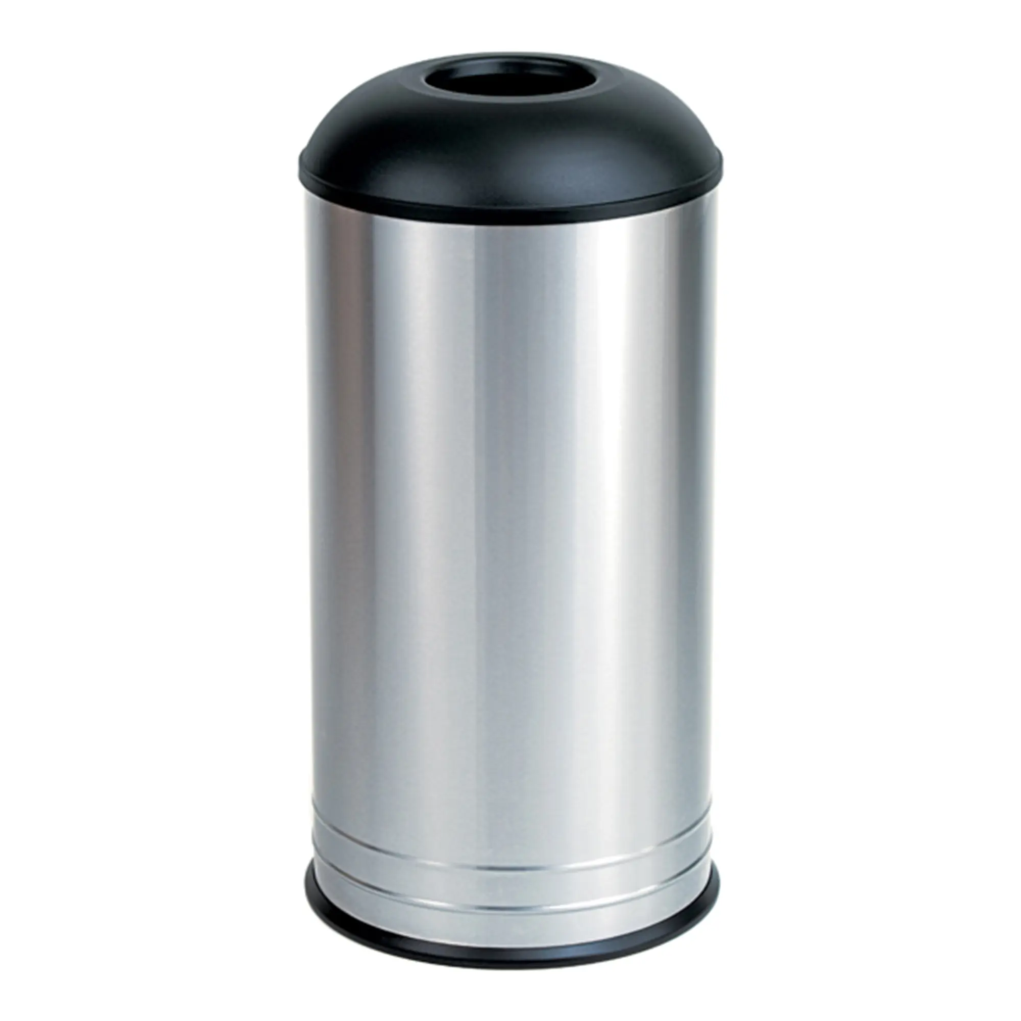 Bobrick B-2300 Abfallbehälter offen 68 Liter, freistehender Edelstahl-Mülleimer mit strukturierter Oberfläche und großer Einwurföffnung, Artikelnummer B-2300