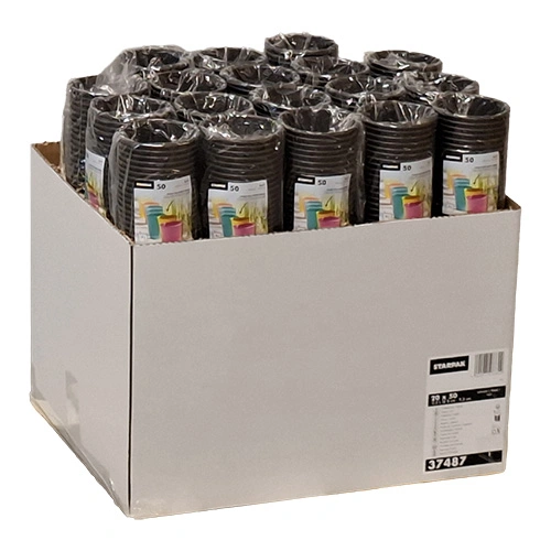 Starpak Trinkbecher, Pappe "To Go" 0,2 l Ø 8 cm, 9,2 cm schwarz, 20 x 50 Stück