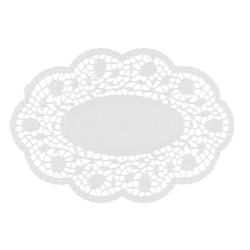 PAPSTAR 500 Mokkadeckchen oval 24 cm x 16,5 cm weiß