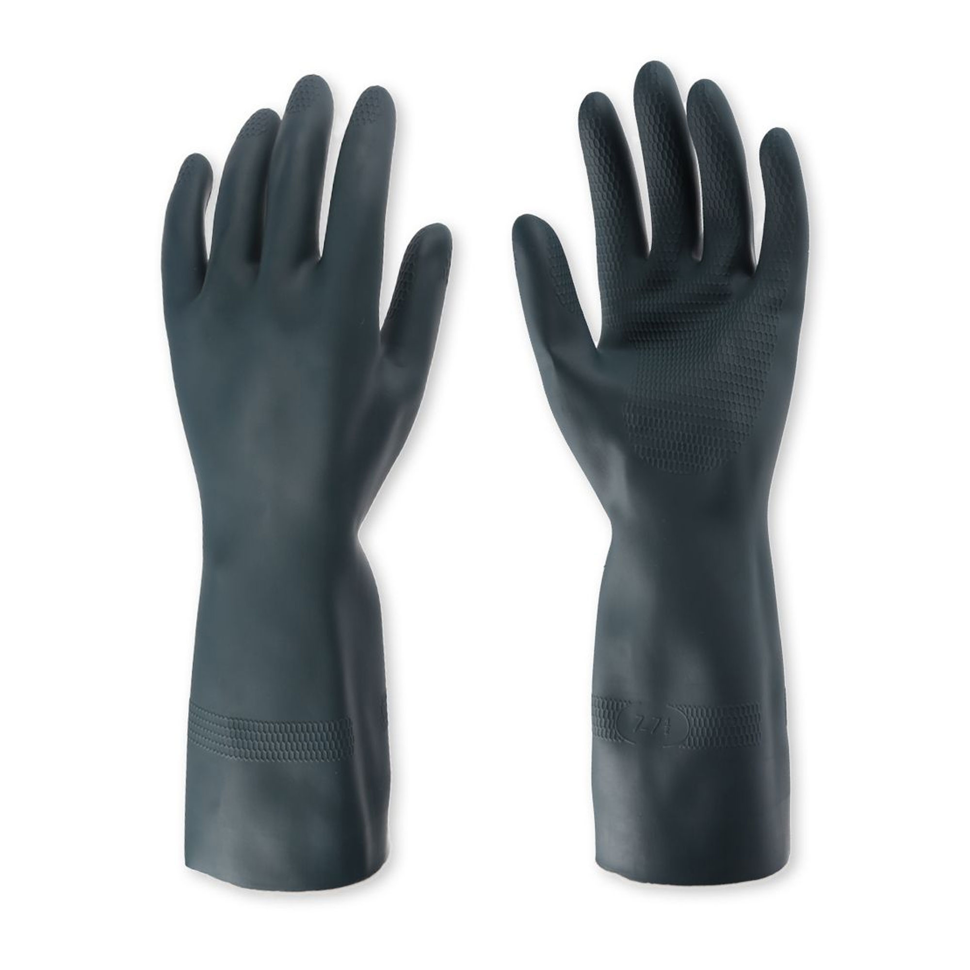 Hygostar Grandeur 70 Chemikalienschutzhandschuhe mit Latex-Neopren-Beschichtung schwarz, VE 24 Paar
