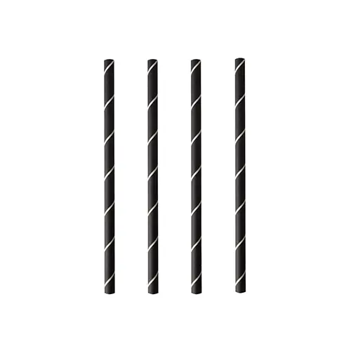 PAPSTAR Cocktail Trinkhalme, Papier Ø 7 mm, 15 cm schwarz/weiß Stripes, FSC-zertifiziert, umweltfreundliche Trinkhalme für Cocktails und Drinks, Art.-Nr. 87980