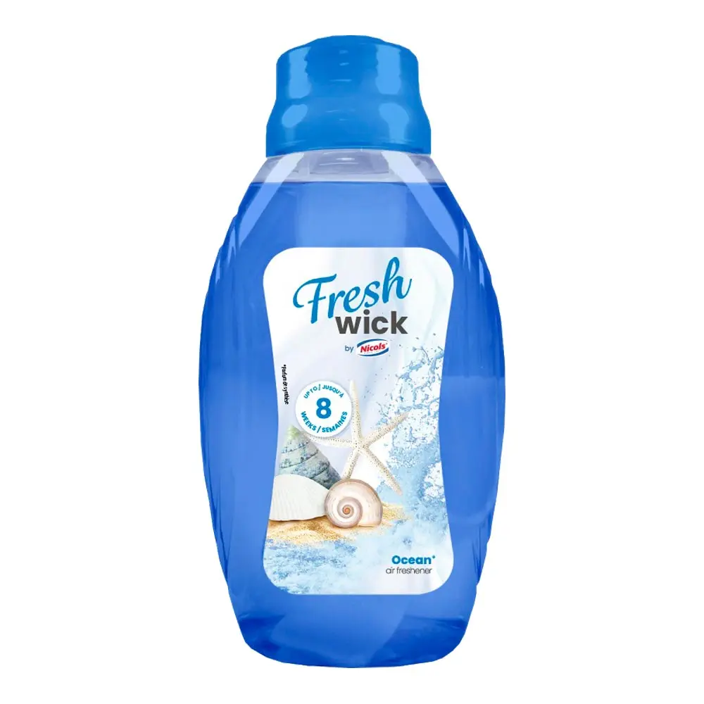Nicols Fresh Wick Lufterfrischer Duftspender-Dochtflasche Ocean, blauer Raumduft mit Docht zur individuellen Duftregelung, neutralisiert Gerüche, Sarima-Hygiene