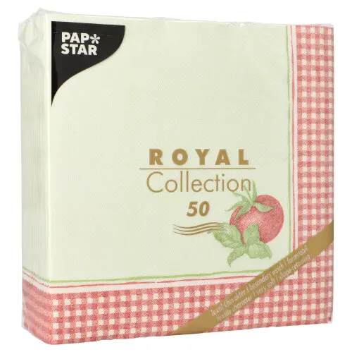 PAPSTAR Servietten ROYAL Collection 1/4-Falz 40 cm x 40 cm Tomato, Premium-Qualität in Stoffoptik, weich, formstabil, zertifiziert und kompostierbar