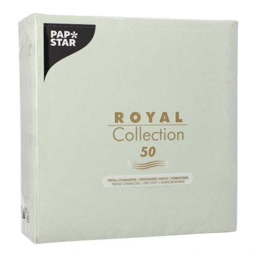 PAPSTAR Servietten "ROYAL Collection" 1/4-Falz 40 cm x 40 cm jadegrün, 5 x 50 Stück