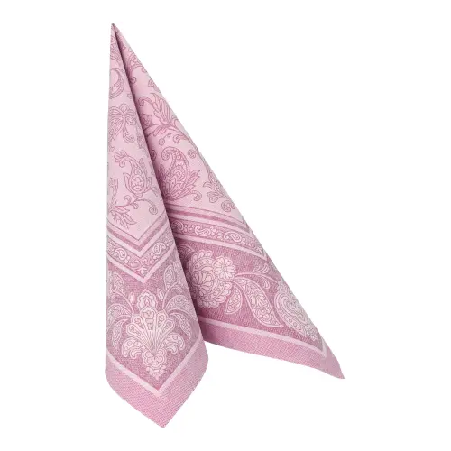 PAPSTAR Servietten "ROYAL Collection" 1/4-Falz 40 x 40 cm lila Ornaments aus stoffähnlichem Premium-Tissue, dekorativ gefaltet, FSC-zertifiziert, 8 x 20 Stück, Art.-Nr. 37357
