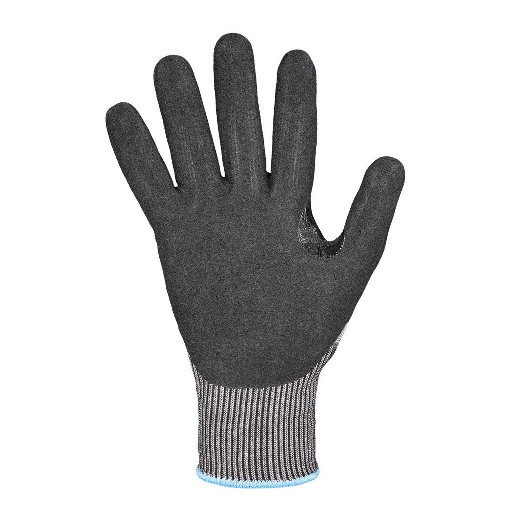 Optiflex Fresno 0854 Schnittschutzhandschuhe mit Nitrilschaum, gesandet-Beschichtung grau/schwarz, VE 60 Paar