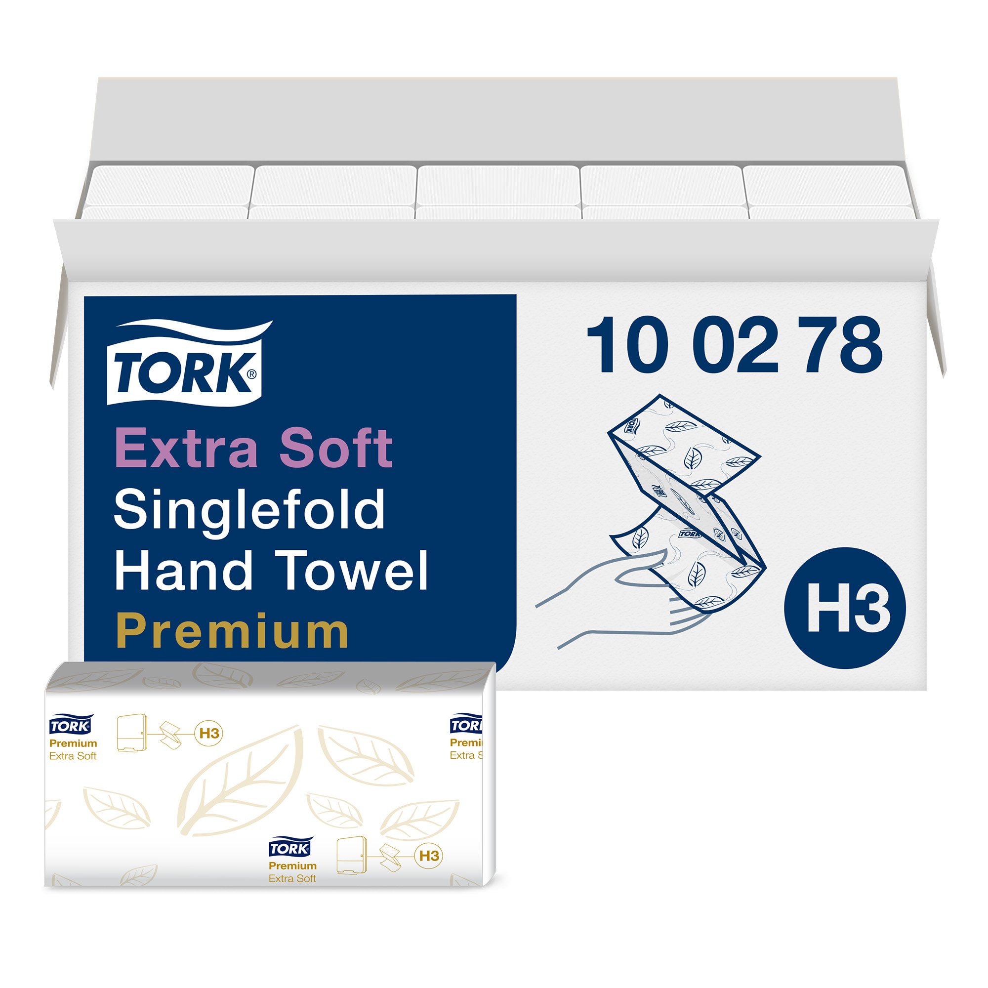 Tork Premium extra weiche Papierhandtücher Zickzack, hochweiß 23 x 23 cm 3000 Tücher 100278_1