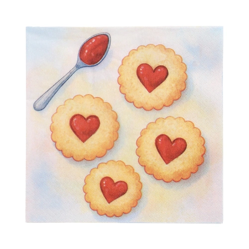PAPSTAR Servietten, 3-lagig 1/4-Falz 33 cm x 33 cm "Lovely Baking", 10 x 20 Stück